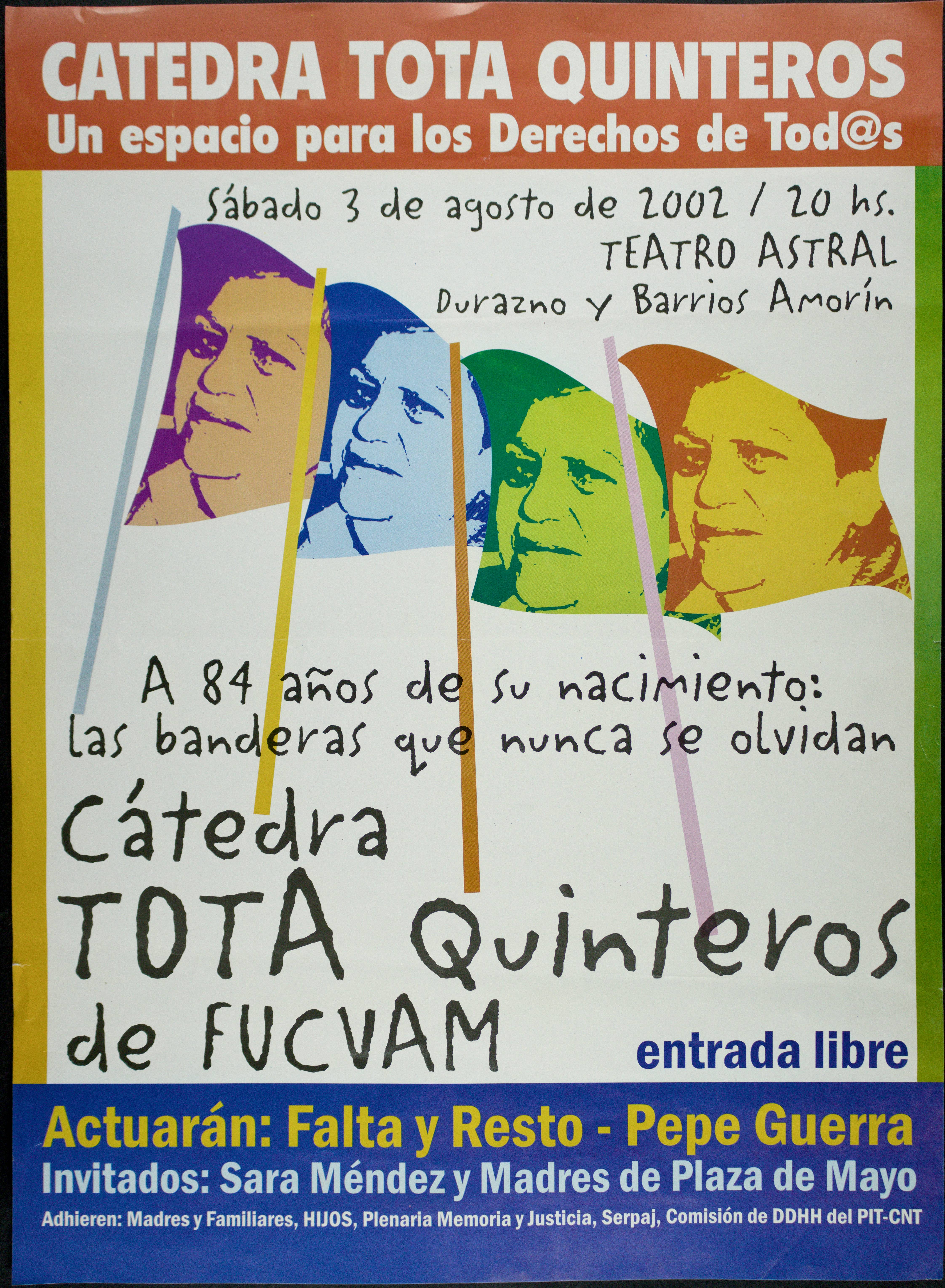 Afiche Cátedra Tota Quinteros
